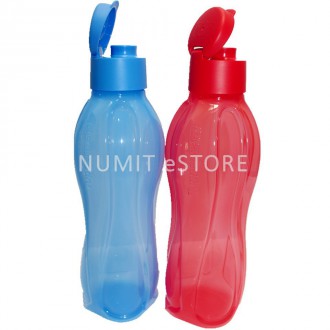 Tupperware Eco Bottle Flip Top Red and Blue 1L 