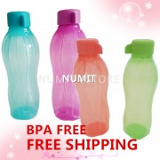 Tupperware Eco Bottle 2x750ml Sea Green Purple + 2x500ml Peach Green (BPA FREE)